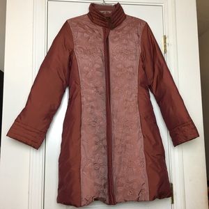 Via Spiga Womens Down Jacket Coat S Embroidery